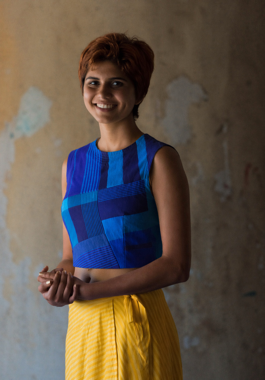 Crop Top Sleeveless Patchwork