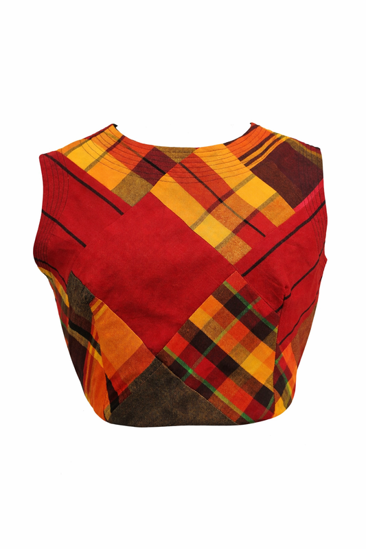 Crop Top Sleeveless Patchwork
