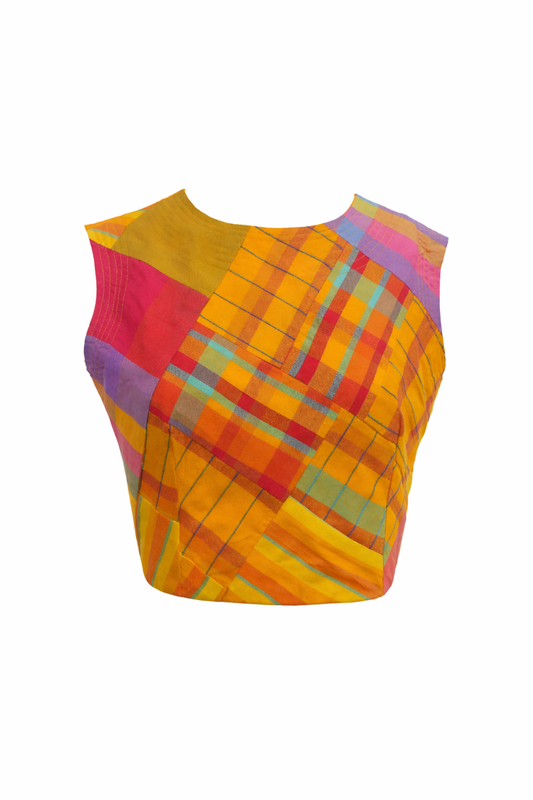 Crop Top Sleeveless Patchwork