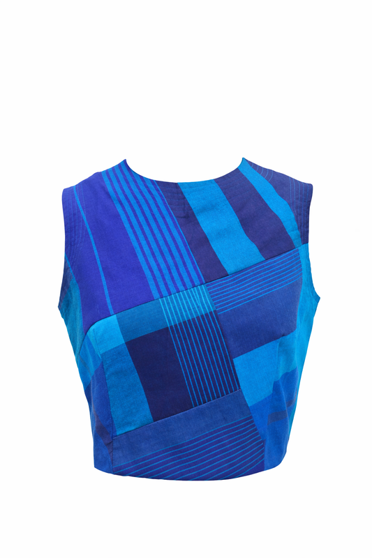 Crop Top Sleeveless Patchwork