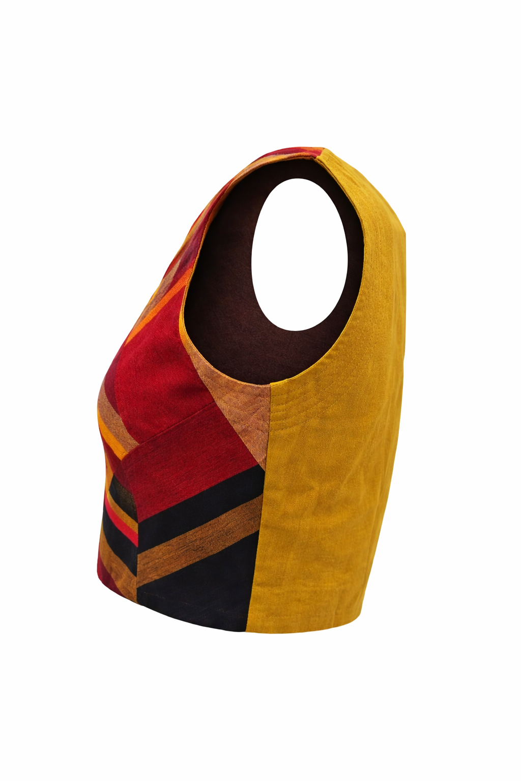 Crop Top Sleeveless Patchwork