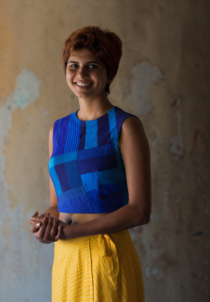Crop Top Sleeveless Patchwork