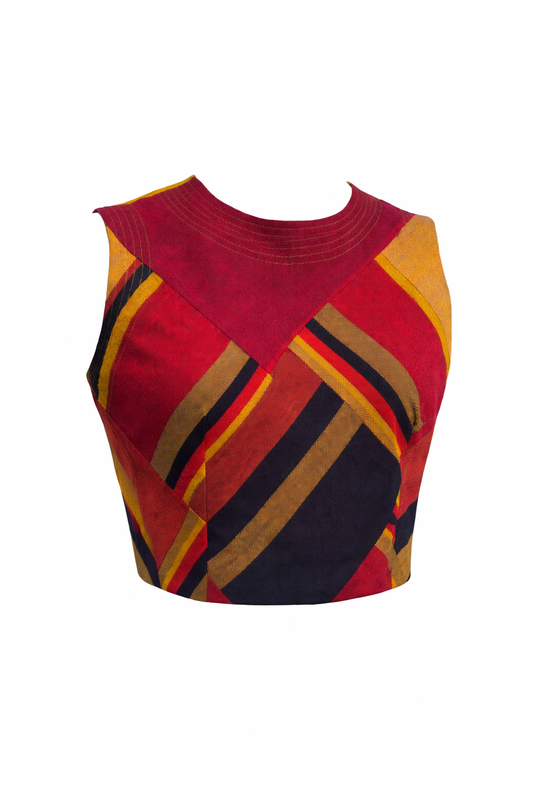 Crop Top Sleeveless Patchwork